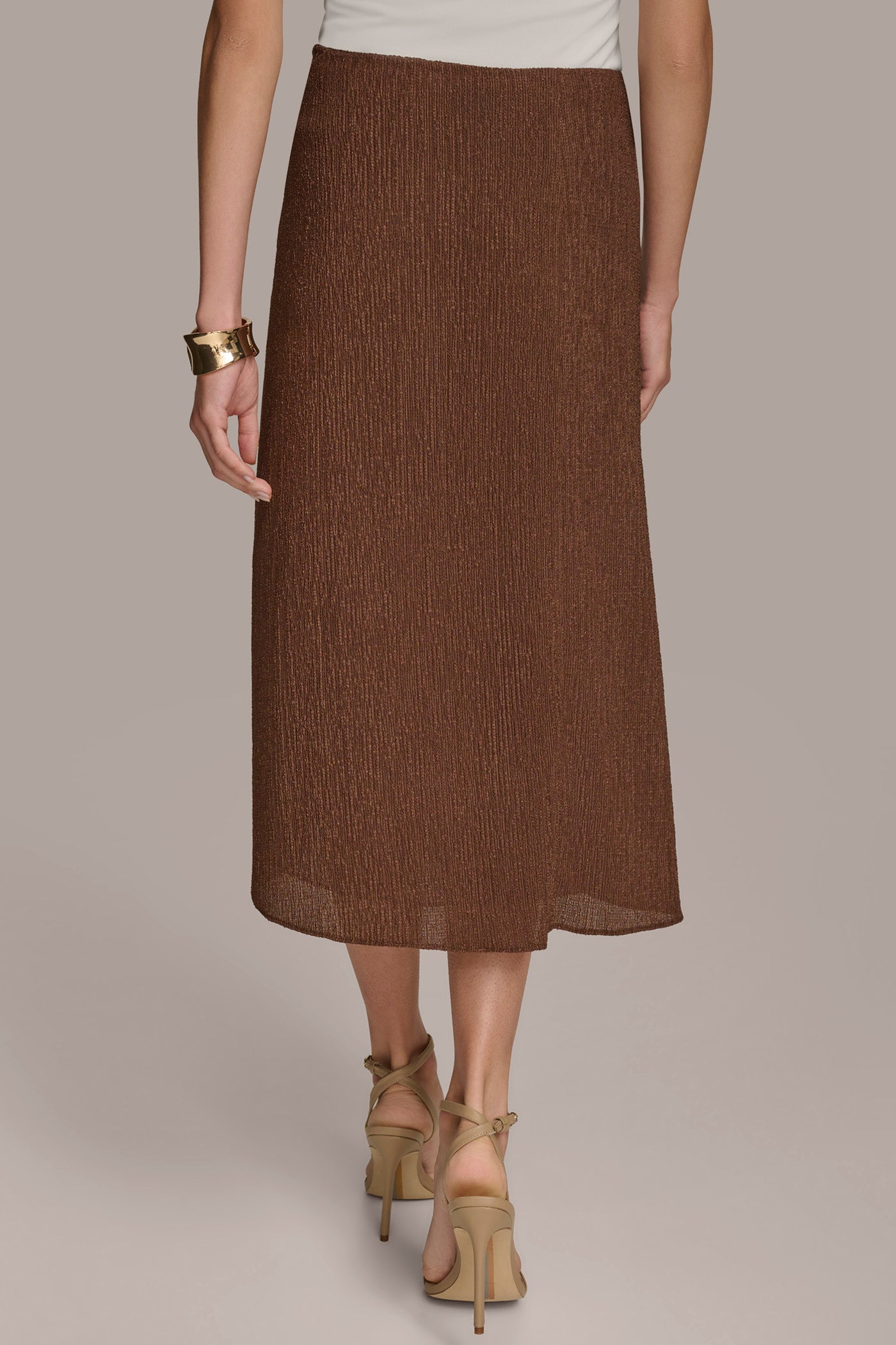 (image for) SIMPLE MIDI SKIRT WITH FRONT SLIT